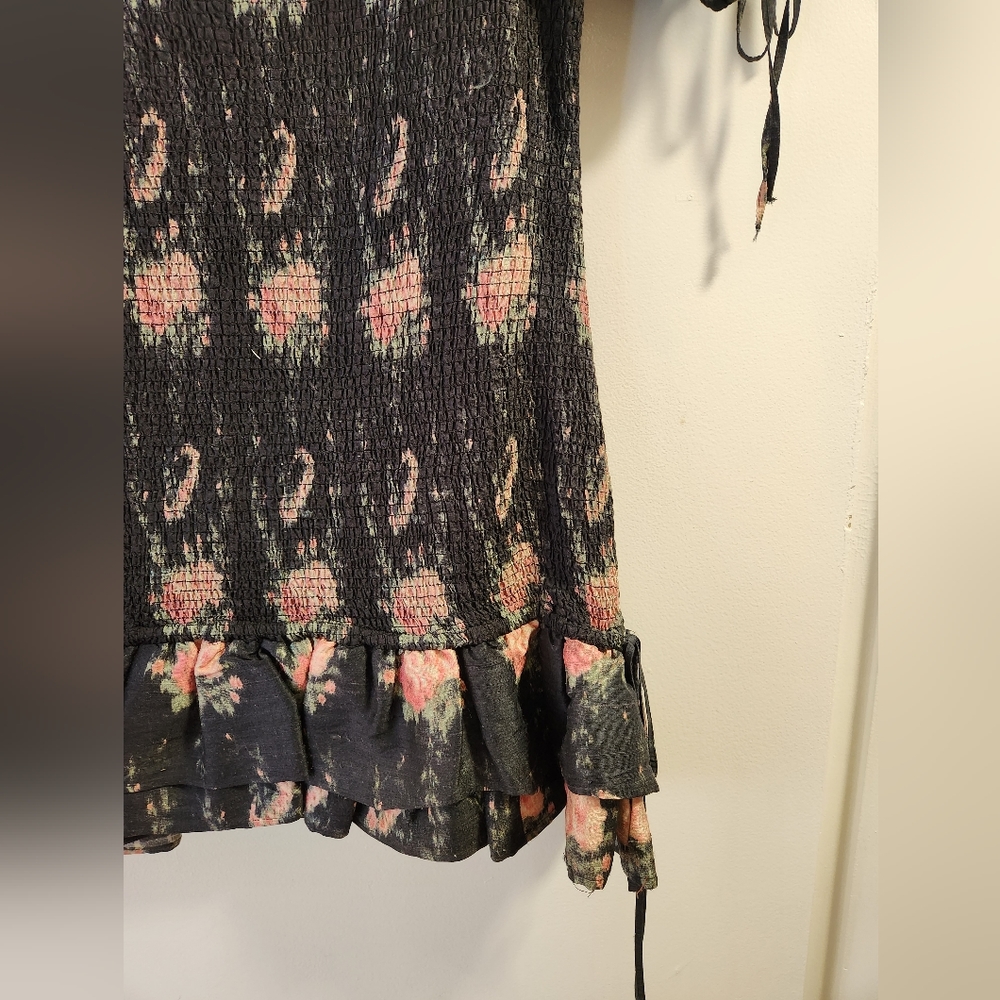 LOVESHACKFANCY puff sleeve smocked floral mini dress XS - Picture 3 of 9